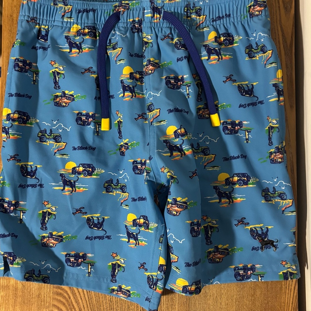 The Black Dog Blue Swim Trunks
